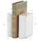 White Marble Curved Rectangular Decorative Bookends with Gold Accents Set